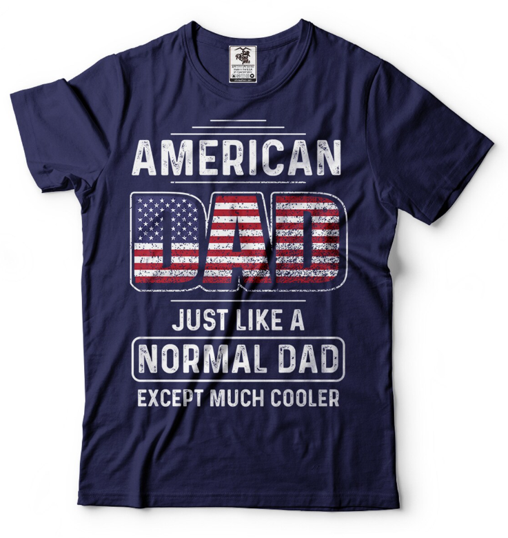 Men’s American Dad Patriotic T-Shirt | USA Flag Father’s Day & 4th of July Tee