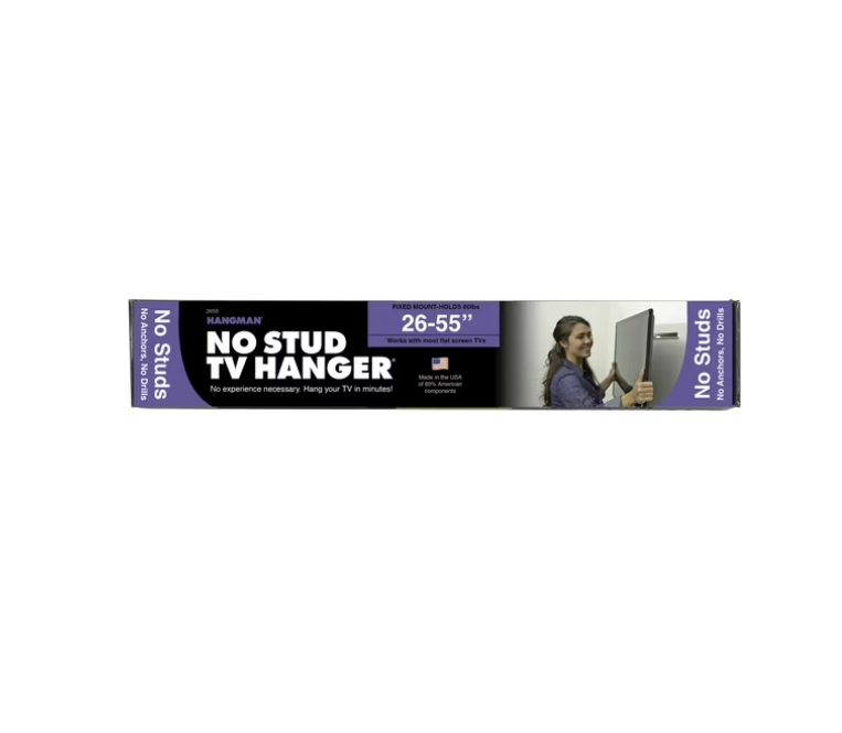 Hangman No Stud TV Hanger 2655 - Fits Screens 26" - 55" - Holds 80 lbs - No Stud, No Drills, No Anchors Required