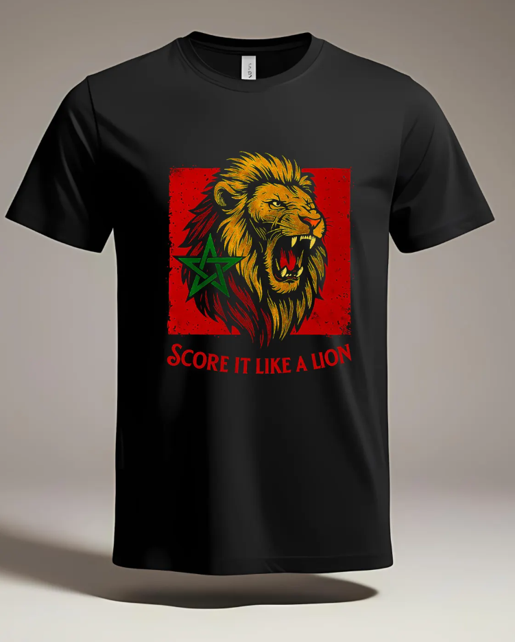 Morocco T-Shirt Football Lover Atlas Lions Supporter Maroc Tee, Moroccan Soccer Fan, African Cup, World Cup Shirt