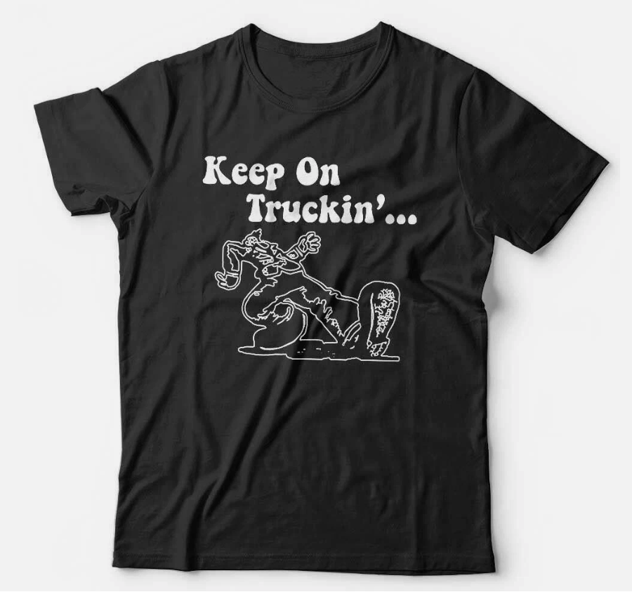 Keep On Truckin' Tshirt Unisex - Crumb Comic Cartoon 70's Fathers Day Retro Gift