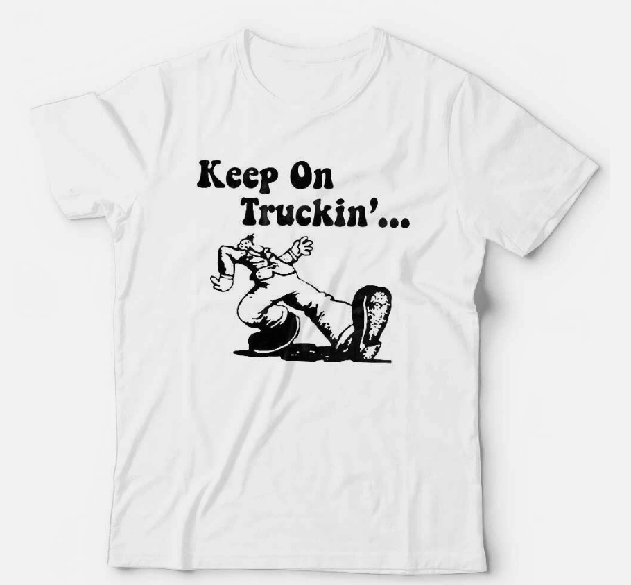 Keep On Truckin' Tshirt Unisex - Crumb Comic Cartoon 70's Fathers Day Retro Gift