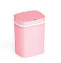 Nine Stars Automatic Bathroom Trash Can, 3.2 Gallon Plastic Motion Sensor Garbage Bin with Soft Close Lid, Pink