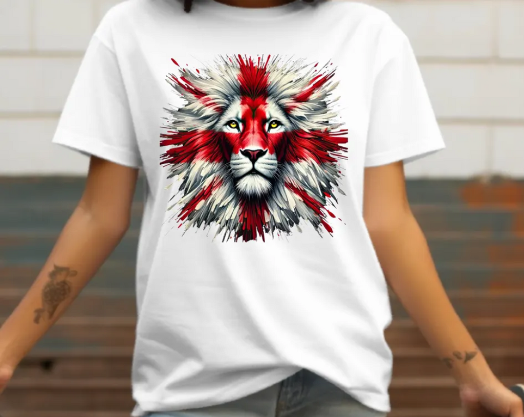 England Flag Lion T-Shirt: English Pride Soccer & Rugby Tee