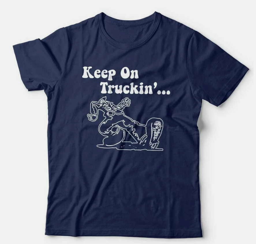 Keep On Truckin' Tshirt Unisex - Crumb Comic Cartoon 70's Fathers Day Retro Gift