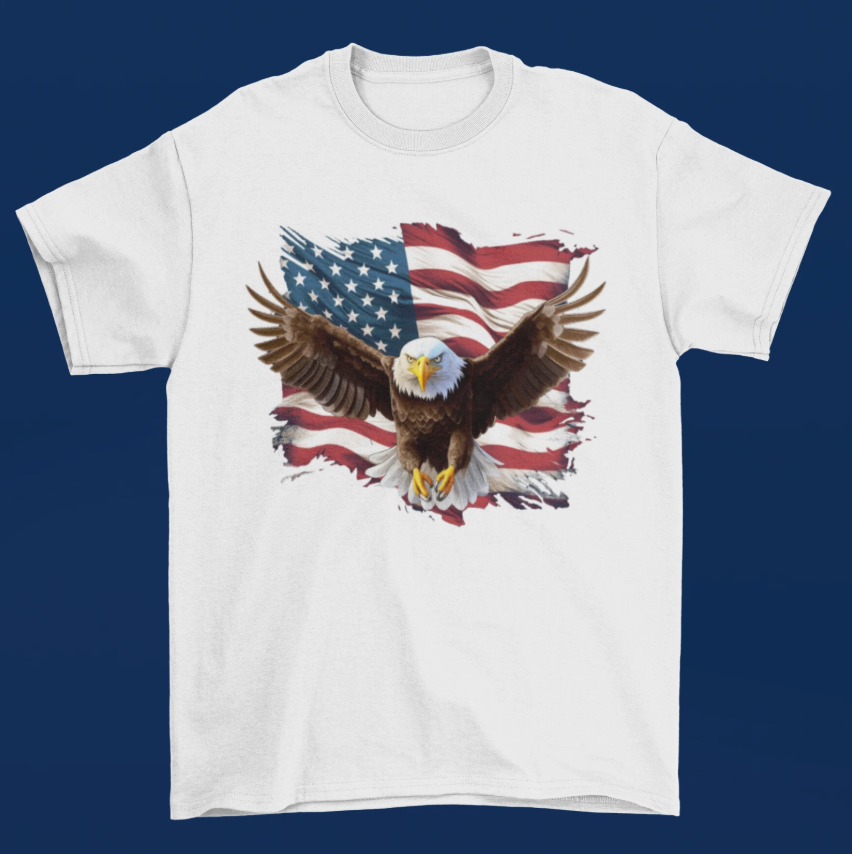 American Eagle T shirt American Flag Patriot Veterans Day Independence Day v4
