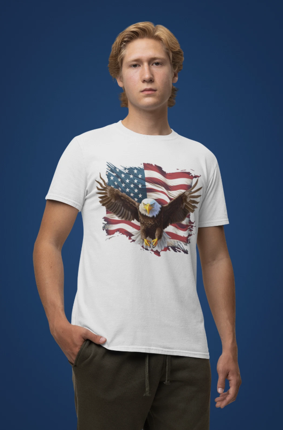 American Eagle T shirt American Flag Patriot Veterans Day Independence Day v4