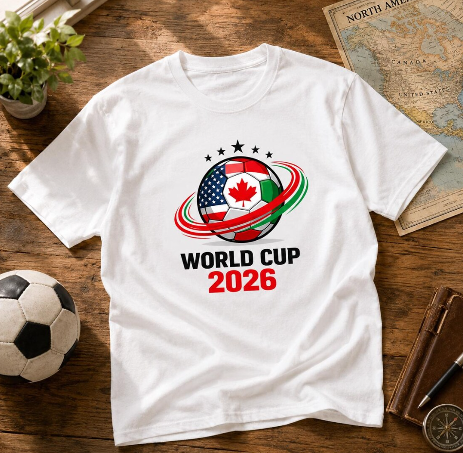 World Cup 2026 Shirt, Soccer Fan Tee, USA Canada Mexico Shirt, Football Lover Gift, Soccer Ball Shirt, Game Day Shirt, Sports Fan Tee