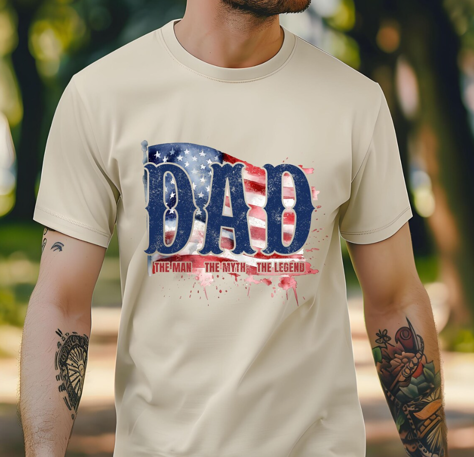 American Flag Dad Shirt | Patriotic Father’s Day Gift for Proud USA Dad