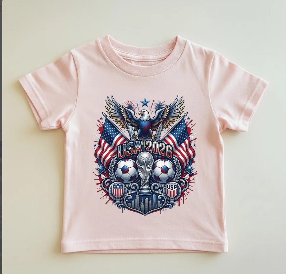 USA 2026 World Cup Eagle Trophy T-Shirt, America Soccer Fan Shirt, World Cup Host Gift, Patriotic Football Fan Tee