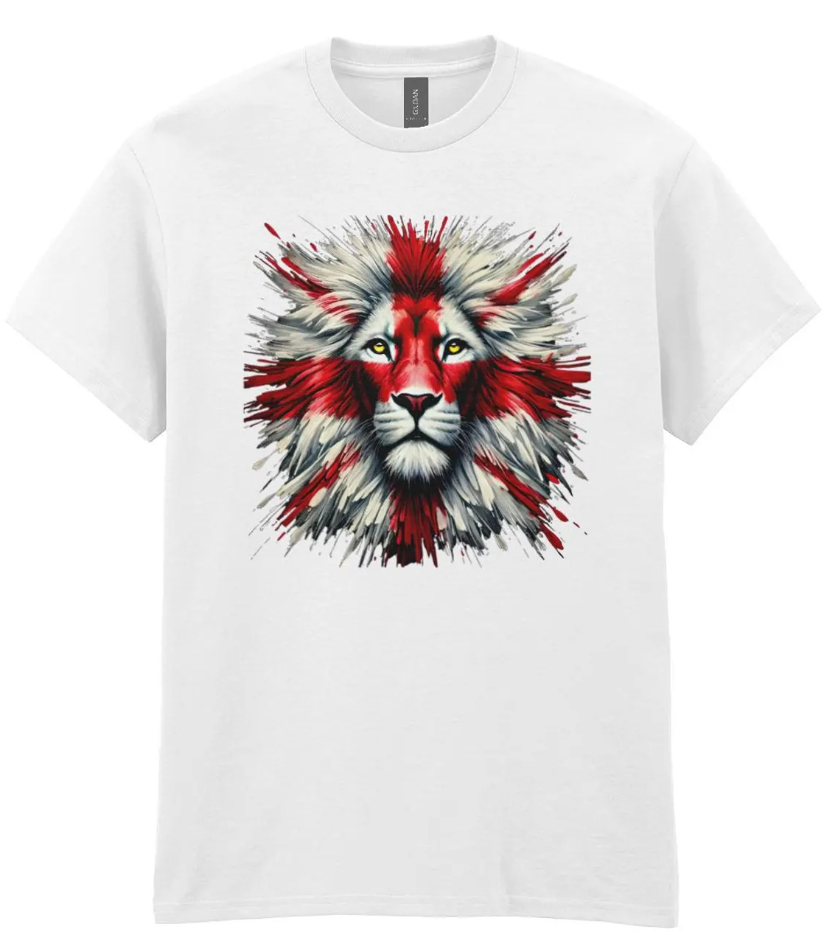 England Flag Lion T-Shirt: English Pride Soccer & Rugby Tee