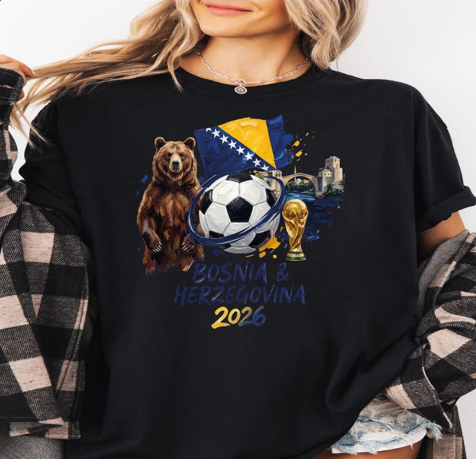 Bosnia Soccer Shirt 2026 World Cup, Bosnia and Herzegovina Football Tee, Bosnian Soccer T Shirt,FIFA 2026 Fan Shirt,Balkan Football Fan Gift