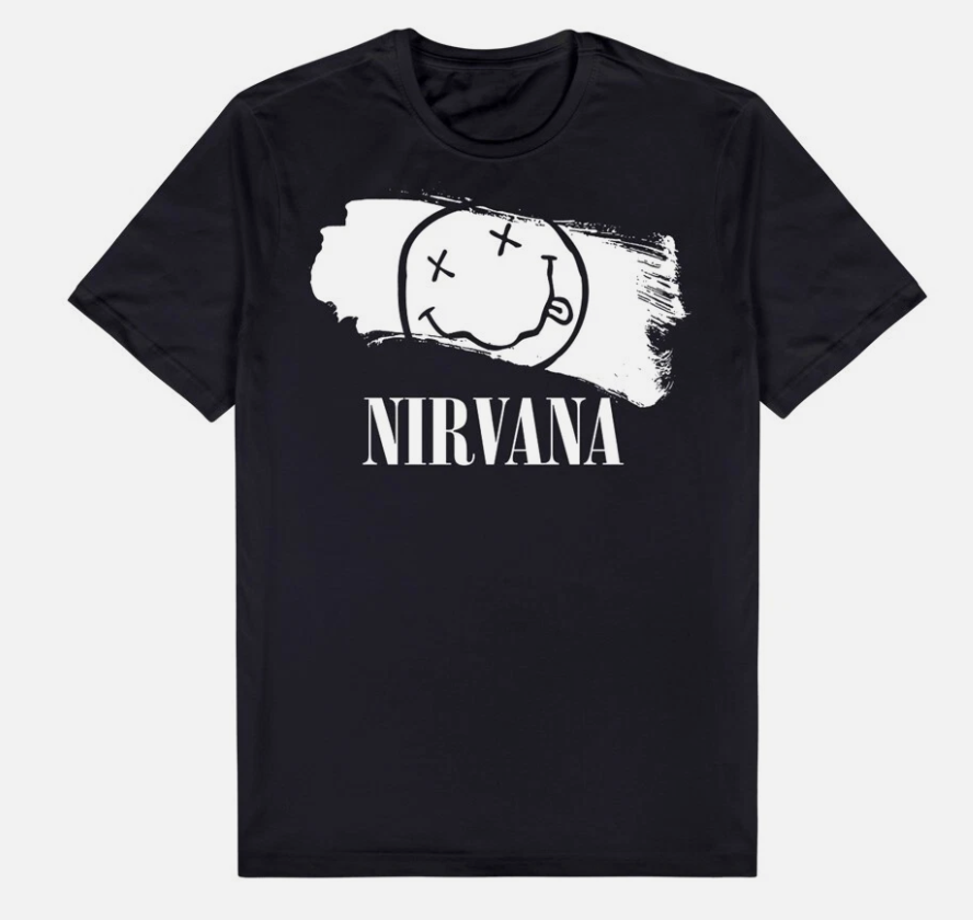 Nirvana Smiley Black Men’s Tee T-Shirt Fathers Day Christmas Gift