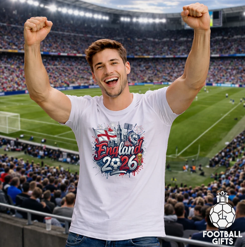 England Patch World Cup 2026 White T-Shirt England Fans World Cup T-Shirt