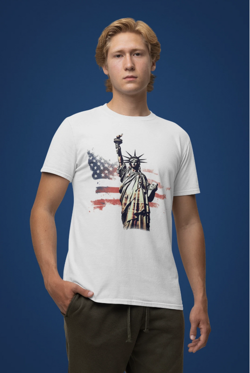 American Flag T shirt Liberty Independence Day Memorial Day Veterans Day Unisex