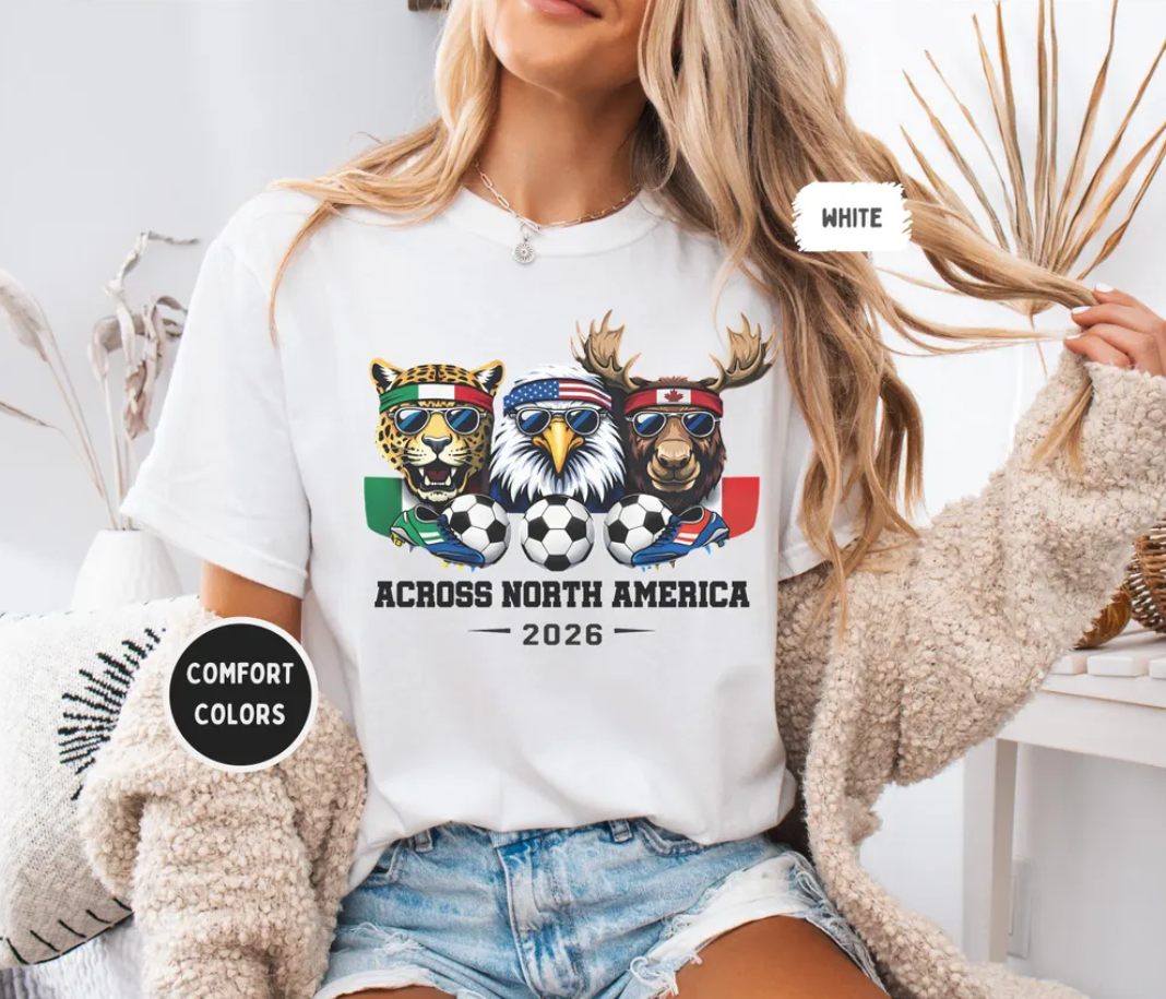 2026 Soccer Mascots Shirt | World Football Fan Tee | MX US CA Vintage Graphic | Cup Soccer Lover Gift