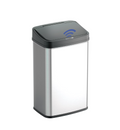 Nine Stars Automatic Kitchen Trash Can, 13.2 Gallon Stainless Steel Motion Sensor Garbage Bin with Soft Close Lid, Silver