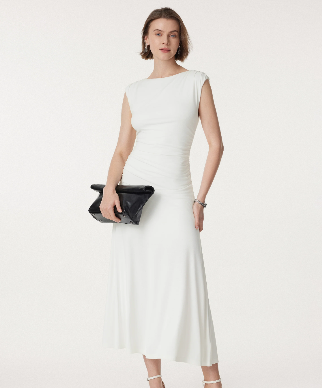 Breezy Cooling Side Ruched Maxi Dress