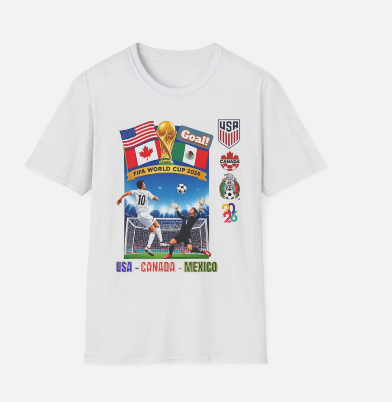 World Cup 2026 T shirt, Soccer FIFA Tee, United States, Canada, Mexico