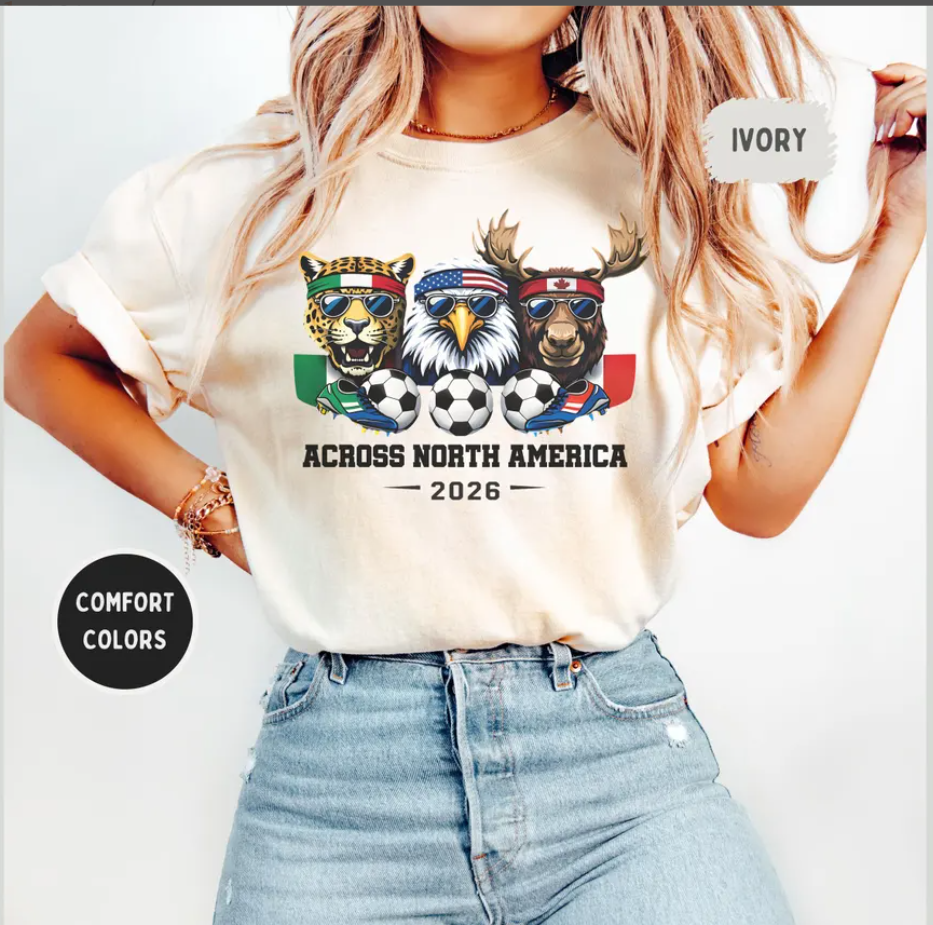 2026 Soccer Mascots Shirt | World Football Fan Tee | MX US CA Vintage Graphic | Cup Soccer Lover Gift