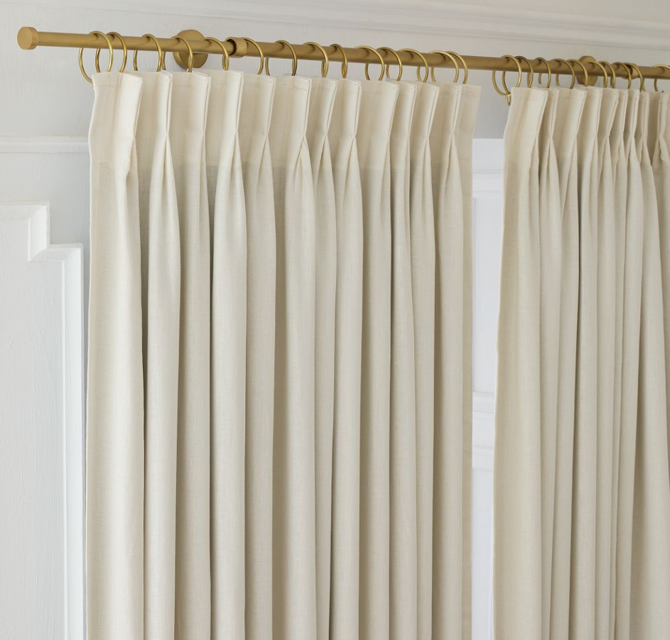Pleated European Flax Linen Blackout Curtain