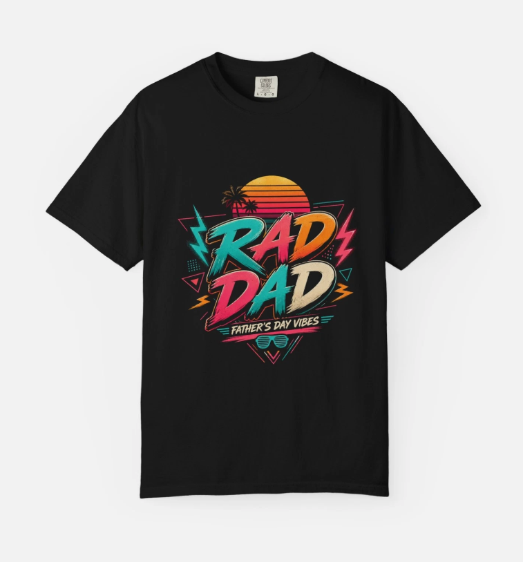 Rad Dad retro sunset design T-shirt Father's Day vibes Father’s day t shirt