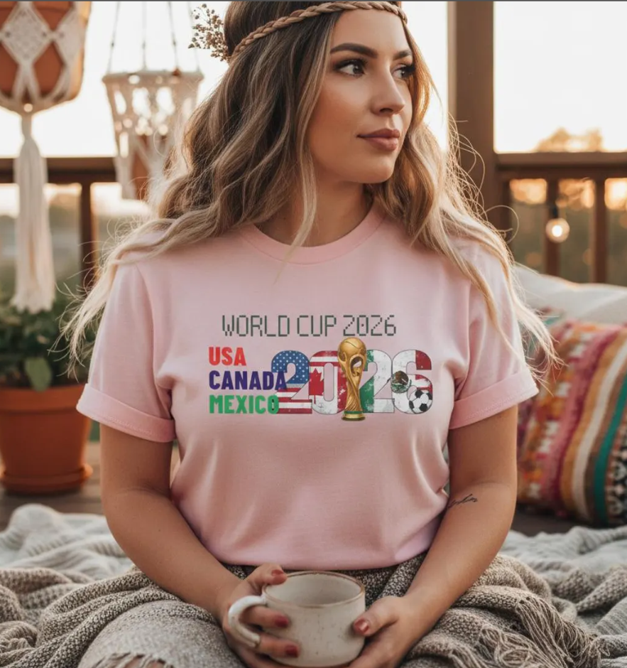 World Cup 2026 Host Cities Soccer Tee USA Canada Mexico T-Shirt