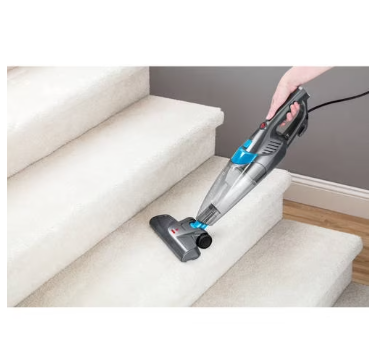 BISSELL 3-in-1, Corded, Stick Vacuum, Carpet, Area Rugs, Hardfloor, Upholstery, Removable Hand Vac, Lightweight, Easy Empty, 2030, Blue & Gray