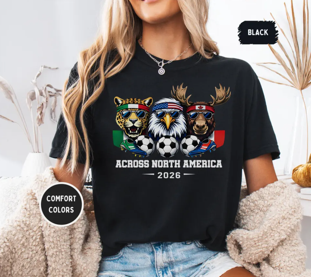 2026 Soccer Mascots Shirt | World Football Fan Tee | MX US CA Vintage Graphic | Cup Soccer Lover Gift