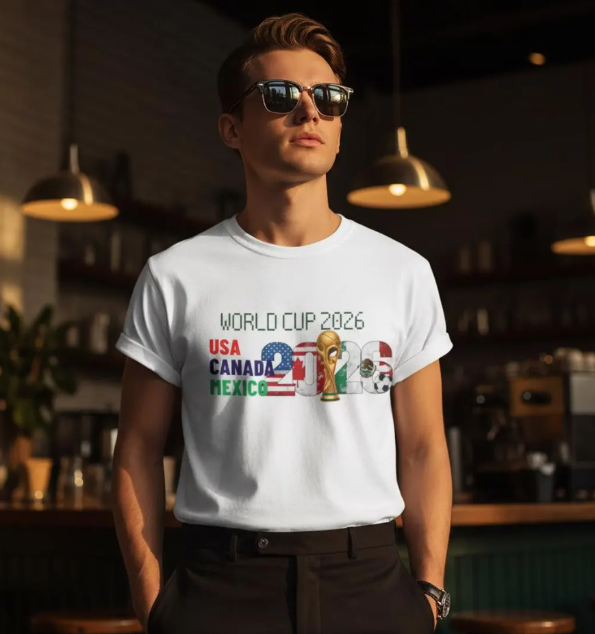 World Cup 2026 Host Cities Soccer Tee USA Canada Mexico T-Shirt