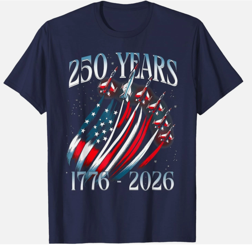 250th Anniversary America Jet Flag 250 Years 4th of July T-Shirt