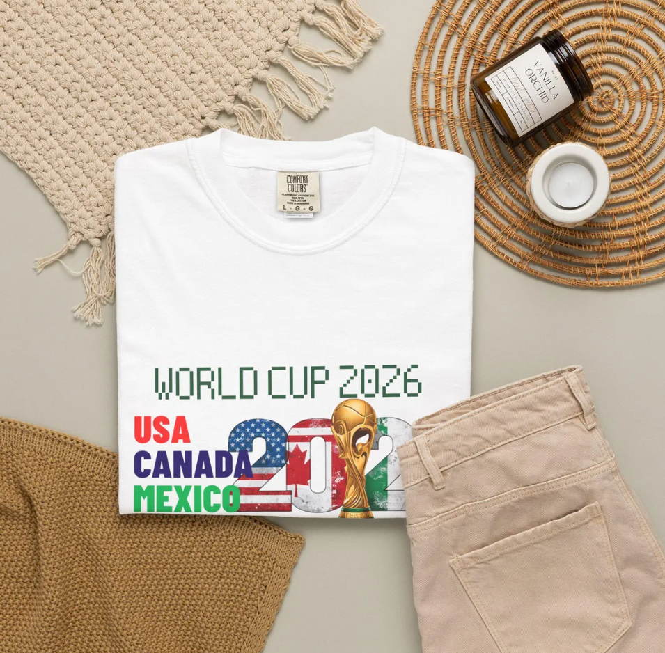 World Cup 2026 Host Cities Soccer Tee USA Canada Mexico T-Shirt