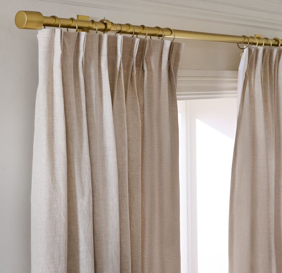 Pleated European Flax Linen Blackout Curtain
