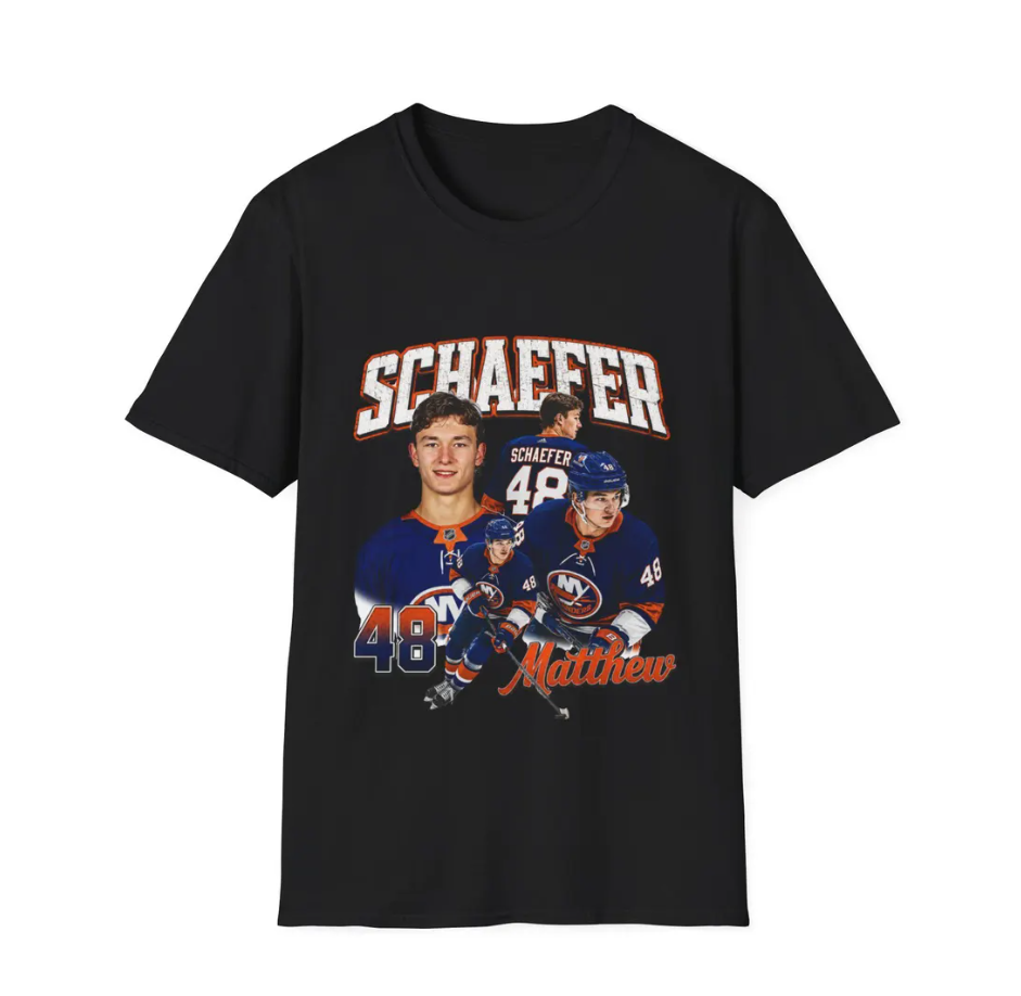 Matthew Schaefer Hockey Players T-Shirt Vintage Sports Portrait Tee, Isle 48