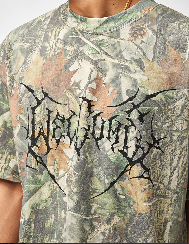 Welcome Antler Boxy Camo Print T-Shirt - Camo