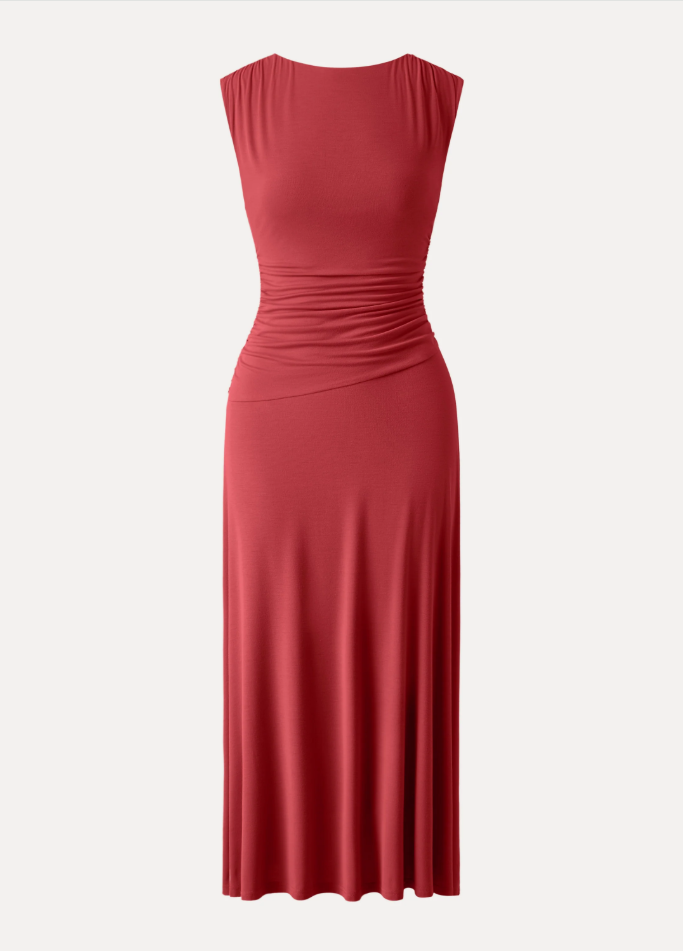 Breezy Cooling Side Ruched Maxi Dress