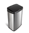 Nine Stars Automatic Kitchen Trash Can, 13.2 Gallon Stainless Steel Motion Sensor Garbage Bin with Soft Close Lid, Silver