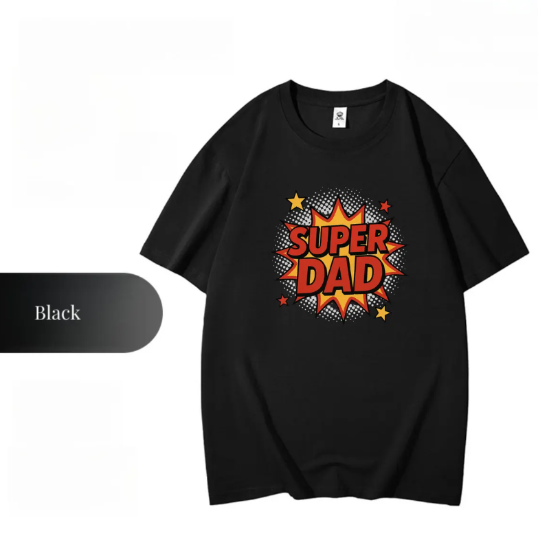 Funny Super Dad Graphic Tee – Retro Comic Style Father’s Day Shirt