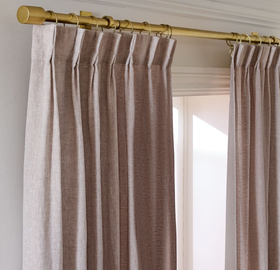 Pleated European Flax Linen Blackout Curtain