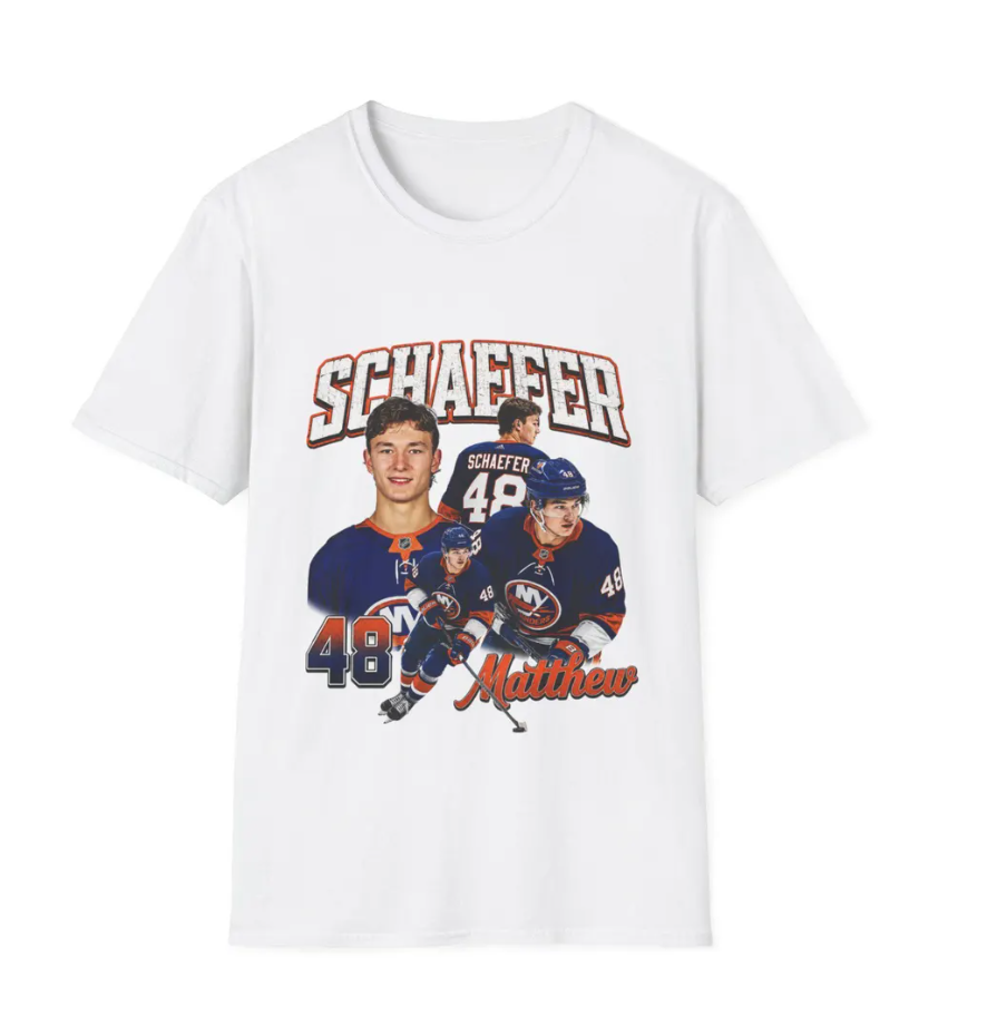 Matthew Schaefer Hockey Players T-Shirt Vintage Sports Portrait Tee, Isle 48