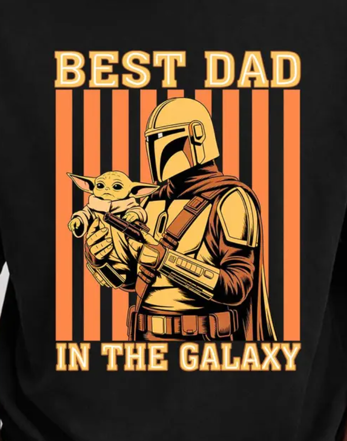 Best Dad in the Galaxy PNG – Vintage Cartoon Dad Sublimation Design, Funny Dad Jokes PNG for Father’s Day Gifts