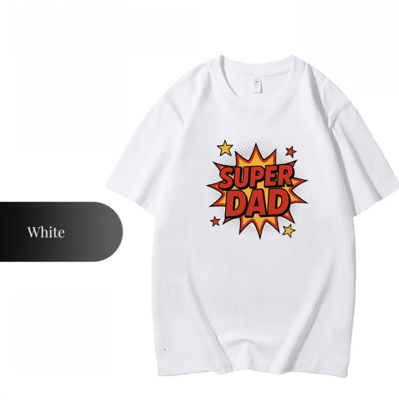 Funny Super Dad Graphic Tee – Retro Comic Style Father’s Day Shirt