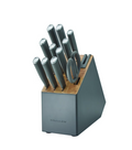 KitchenAid Classic 12-Piece Japanese Steel Knife Block Set with Built-in Knife Sharpener, Charcoal Gray
