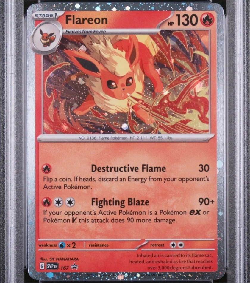PSA 10 - POKEMON FLAREON 167 SVP EN-SV 2025 BLACK STAR PROMO POSTER COLLECTION