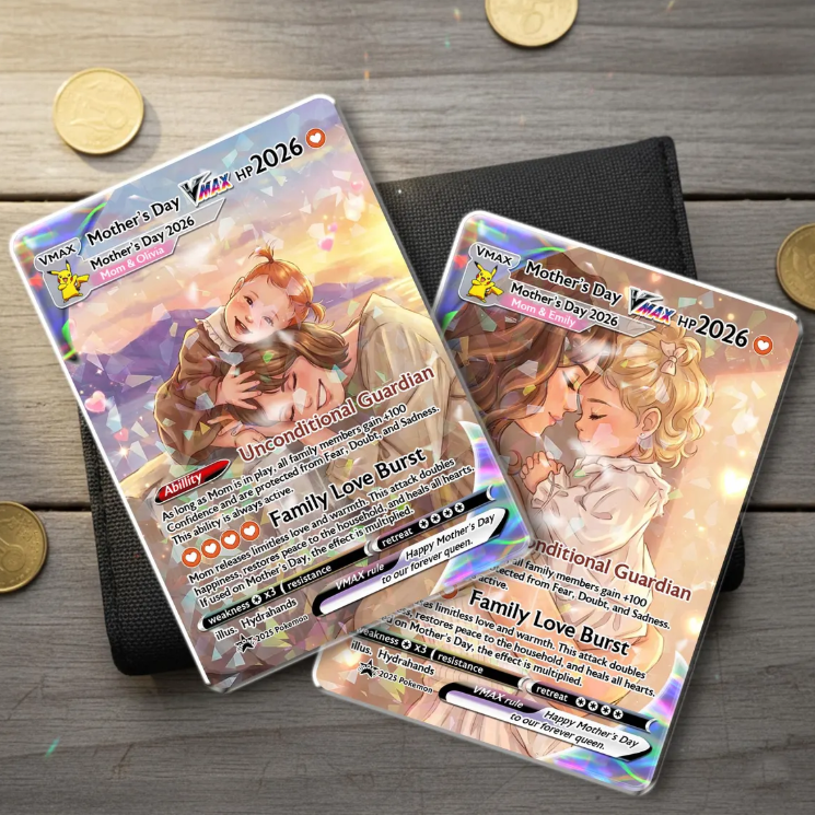 Personalized Anime Trading Card, Mother's Day Keepsake, Custom Mom Collectible Print