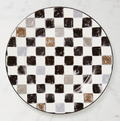 MacKenzie-Childs Stoneware Check Round Platter - Black
