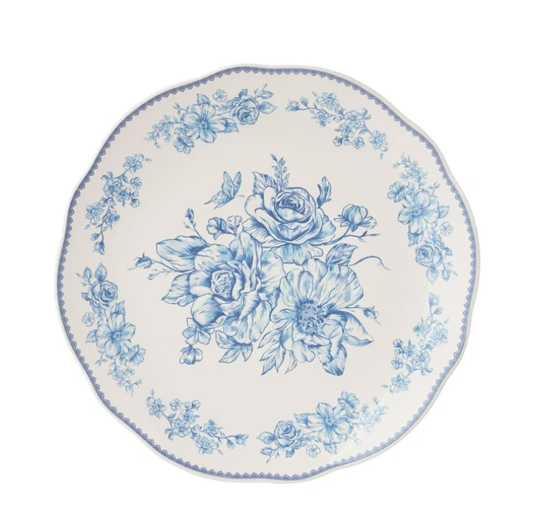 The Pioneer Woman Agatha 12-Piece Stoneware Dinnerware Set, Blue