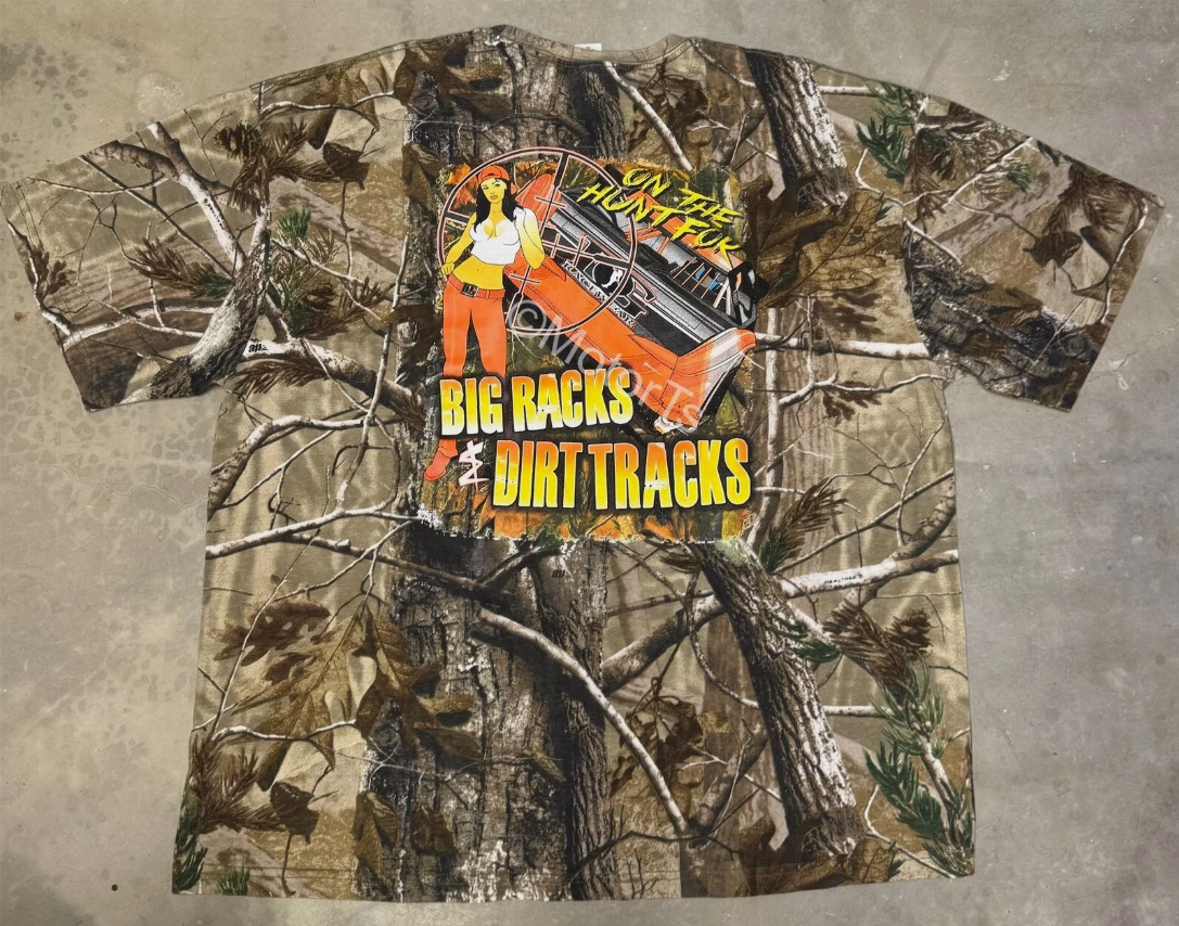 Dirty Girl Racewear “Hunting Big Racks and Dirt Tracks” Camo Tee