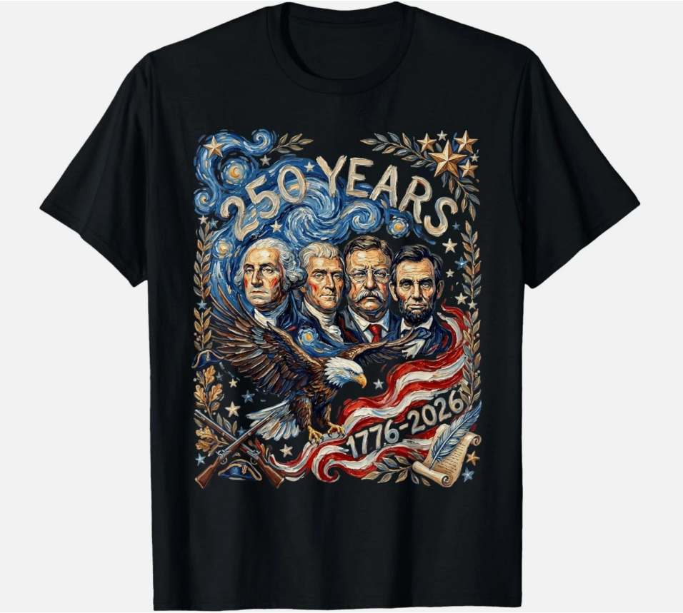 250th Anniversary USA Presidents Mount Rushmore 250 Years T-Shirt