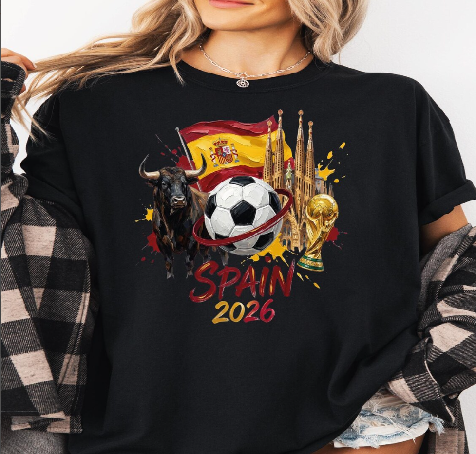 Spain 2026 Shirt, World Cup Soccer Tee, Spanish Flag Football T-Shirt, FIFA 2026 Fan Gift, Graphic Sports Tee, Unisex Shirt