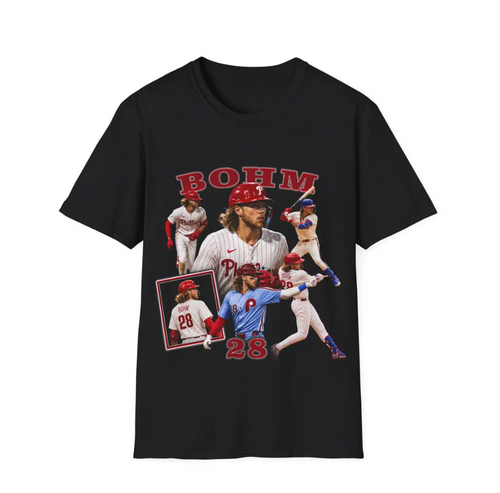Alec Bohm baseball collage T-Shirt Player portrait sports tee